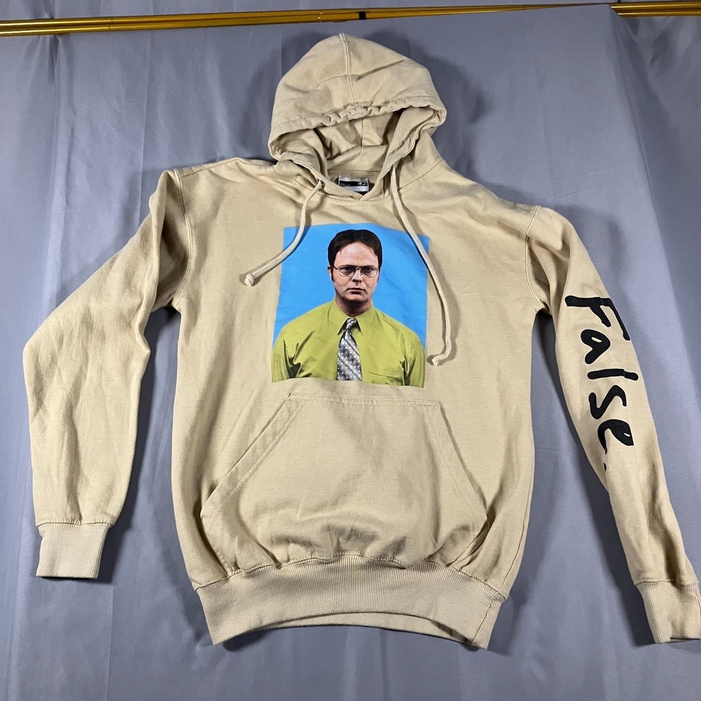 Dwight Schrute Mens Small Hoodie The Office Beige FALSE‎ Ripple Junction Graphic